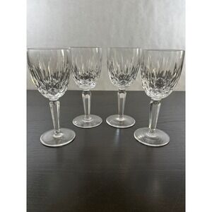 Waterford Crystal Lismore Cordial Glasses Set of 4 Cut Glass Stemware 6.5 Inch